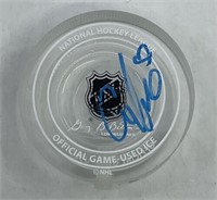 Connor Mcdavid signed game used ice auto puck BAS