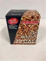 Federal 22 cal long rifle. Unopened 550 rounds.