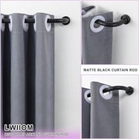 Matte Black Disc Curtain Rods, 48-84''