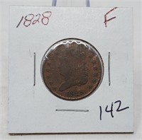 1828 Half Cent F