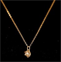 14kt chain w "captured" diamond pendant
