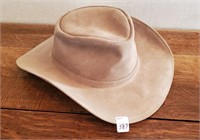 Suede Leather hat  size medium
