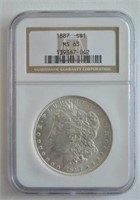 1887 NGC MS 63 Morgan Dollar
