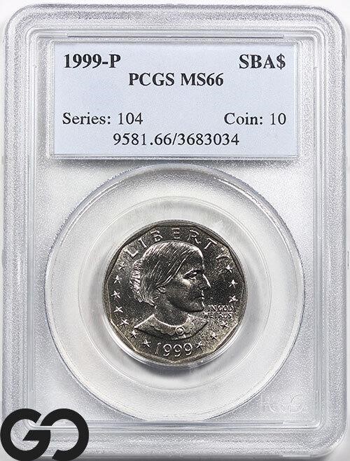 1999-P Susan B Anthony Small Dollar, PCGS MS66