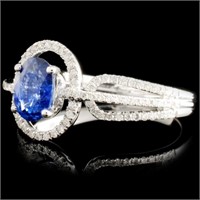 0.86ct Sapphire & 0.32ctw Diam Ring in 18K Gold