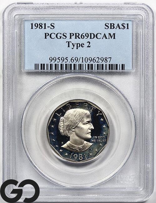 1981-S Susan B Anthony $1, Type 2, PCGS PR69 DCAM