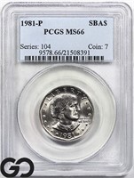 1981-P Susan B Anthony Small Dollar, PCGS MS66