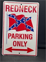 Redneck parking only confederate flag