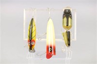 Lot of 3 Fishing Lures, Heddon River Runt, Creek