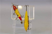 Lot of 2 Vintage Fishing Lures, South Bend 4 Hook