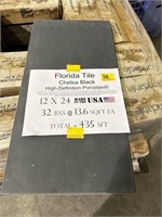 435 SFT "CHELSA BLACK" PORCELAIN TILE