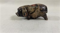 Antique Signed Jade Hand Carved Chinese Pig Statue