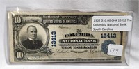 Series 1902 $10 National Currency Columbia