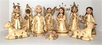 Vintage Handpainted Pottery Nativity