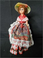 Vintage Hard Plastic "Monaco" Souvenir Doll