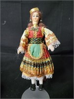 Vintage Hard Plastic / Porcelain Greek Doll