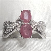 $180 Silver Ruby CZ Ring