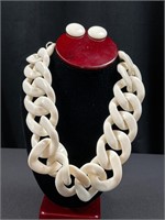 Chunky chain style necklace with Earrings