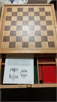 NIB Wood Chess, Backgammon, Checkers Set