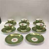 Minton Brocade 6 Cups & 8 Saucers