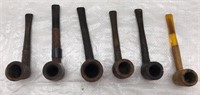 VINTAGE WOODEN SMOKING PIPES - 6 QTY
