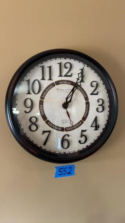 20” Sterling and Noble clock company wall clock