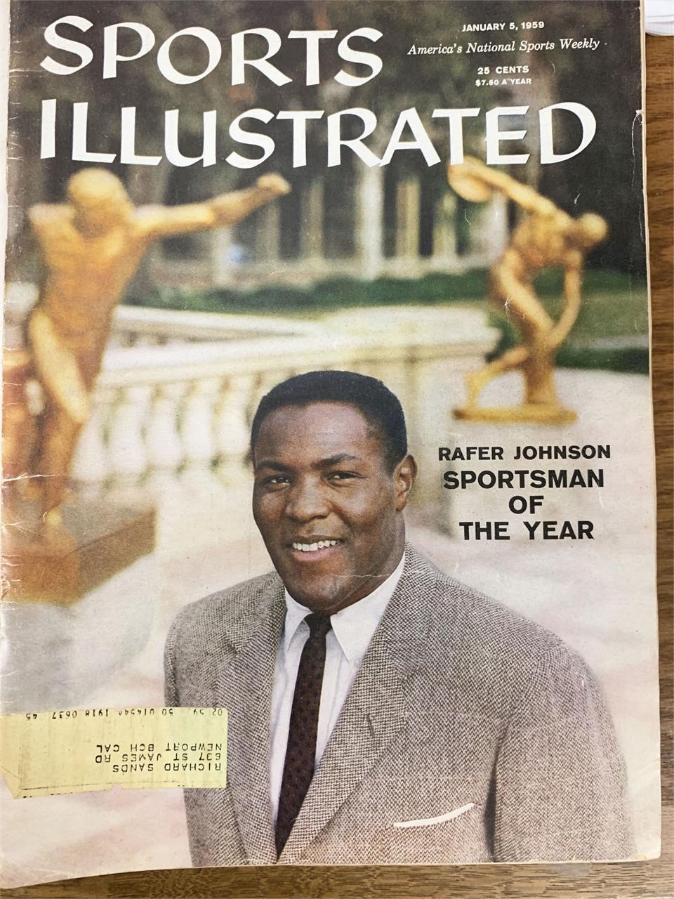 Sports Illustrated Magazine 1959 Rafer Johnson Iss