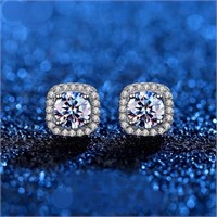 1 Carat Moissanite Diamond Stud Earrings For Women