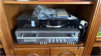 Vintage Zenith Record Player and Headphones with