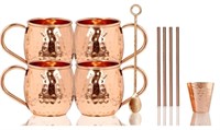 Bold & Divine Moscow Mule Copper Mugs Set of 4 -