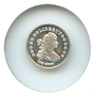 1 gram Silver Round - Liberty Bust, .999 Fine