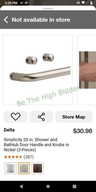 Shower door handle