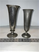 Pewter flower vases