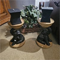Trunk-Up Elephant Pillar Candle Holders, More