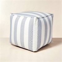 Bold Stripe Indoor/Outdoor Pouf Ottoman - Hearth &