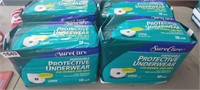 (4) PACKS PROTECTIVE UNDERWEAR SIZE LARGE