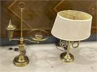 Lot of 2 Brass Table Lamps