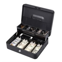 Lowprofile Cash Box with Coin Tray and Lid, 2 Keys
