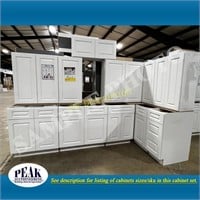 36" 11 PC Vail White Kitchen Cabinet Set CRN