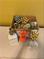 Box lot jars, candle holders, soap pump