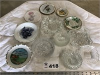 CUT GLASS DISHES, OTHERS