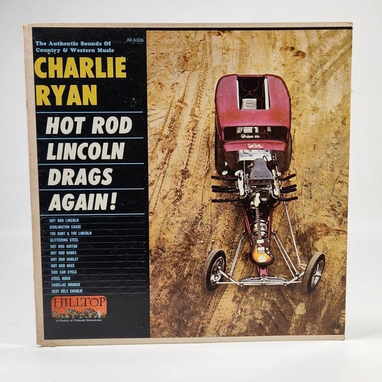 CHARLIE RYAN HOT ROD DRAGS LP RECORD ALBUM