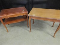 2 WOODEN SIDE TABLES