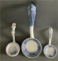 Antique Blue Transferware Ladles