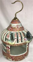 Oriental Porcelain Hand Painted Bird Cage