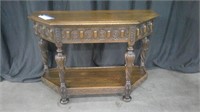 INCREDIBLE CARVED OAK JACOBEAN ACCENT TABLE BEST!!