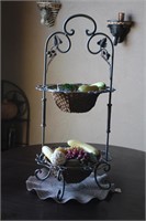 Two Tier Wrought Iron Basket