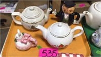 Assorted tea kettles