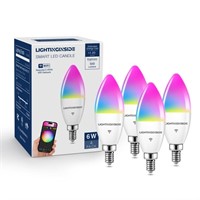 Smart Candelabra LED Bulbs 60 Watt Equivalent, 6W