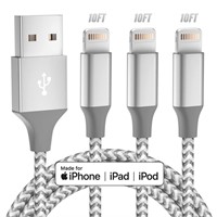 iPhone Charger 3pack 10FT Apple MFi Certified Long